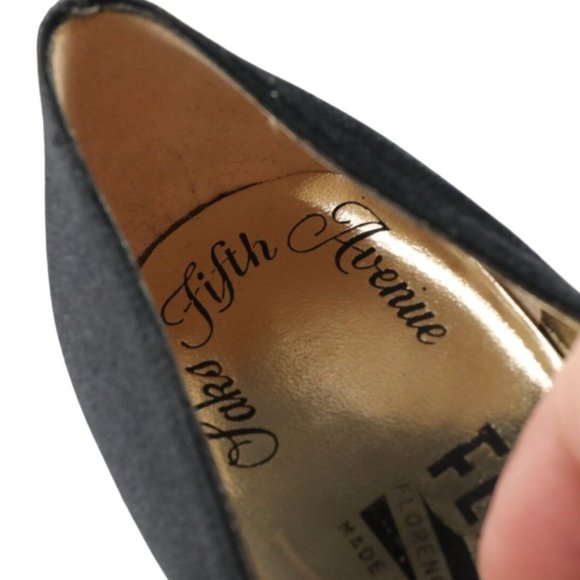 New Vintage Salvatore Ferragamo Pumps Heels Italy Women's 6 Black Dress Formal - Picture 5 of 16